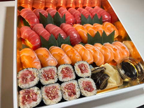 Bluefin Tuna and Salmon Nigiri Sushi Set